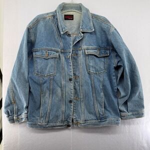 Vintage Sunbelt‎ Sportswear Mens Large Light Wash Denim Trucker Jacket Cotton